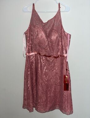 NWT May Queen Couture Pink Floral Lace Lined Full Slip, Women’s Regular Size 16